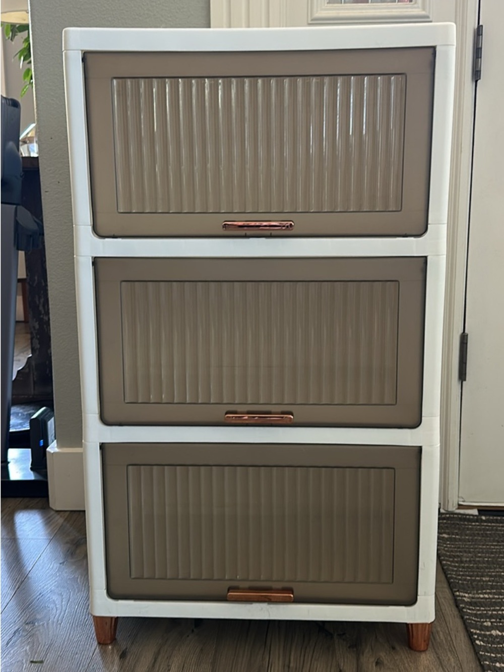 3-Drawer Home Storage Organizer in White and Brown